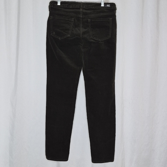 Kut From The Kloth Diana Skinny Dark Green Stretch Corduroy Pants - Size 10 - Picture 5 of 16